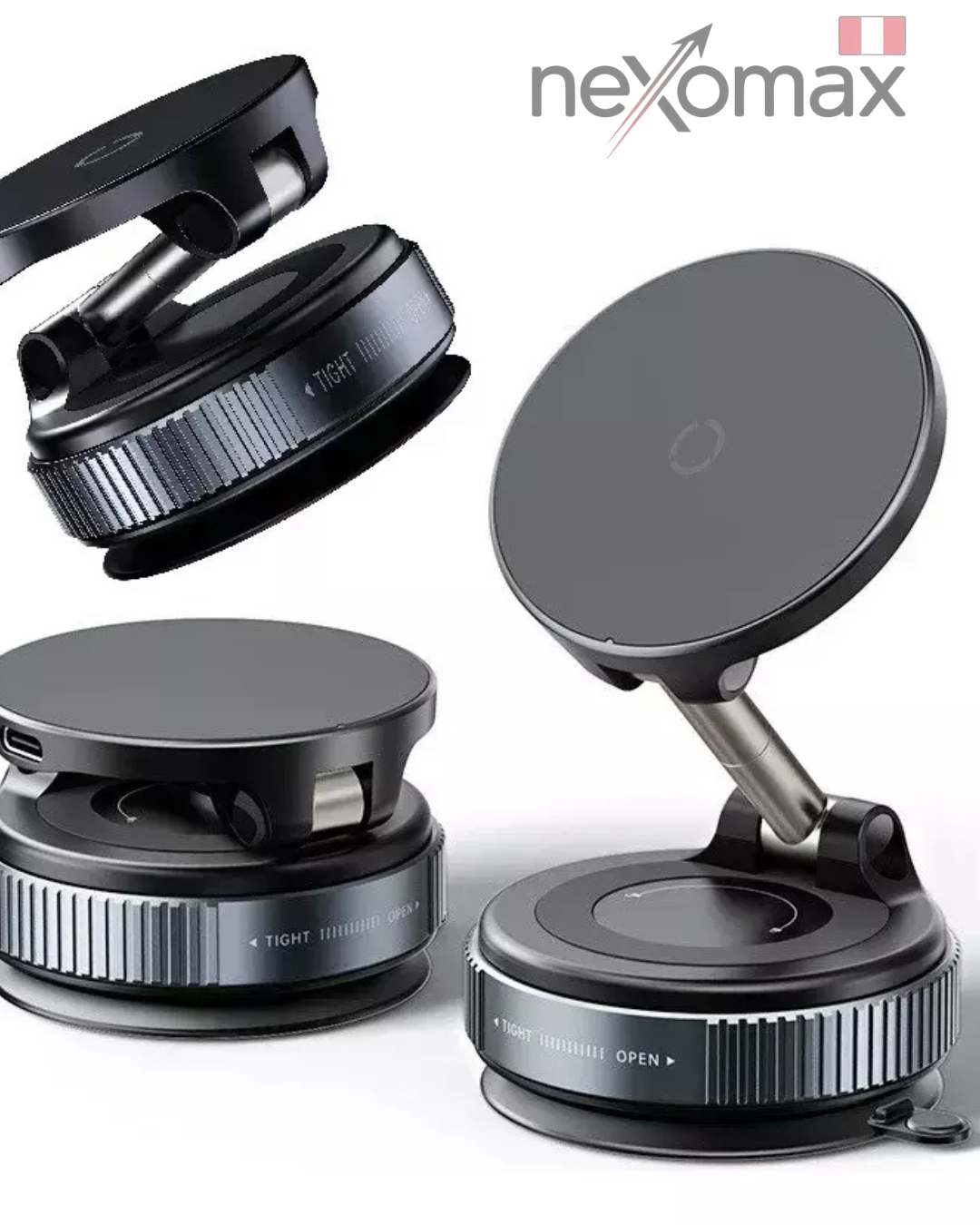 Soporte magnético para teléfono con ventosa ajustable de 360°